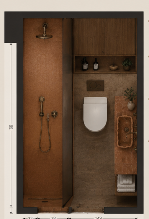 Bathroom — top-view plan